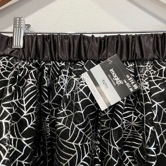 Halloween Costume Women's Teen One Size Silver Black Spider Tutu NWT - Picture 3 of 7